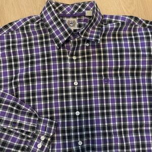 Cinch Purple Shirt Mens L Plaid  Button Up Long Sleeve Western Pocket